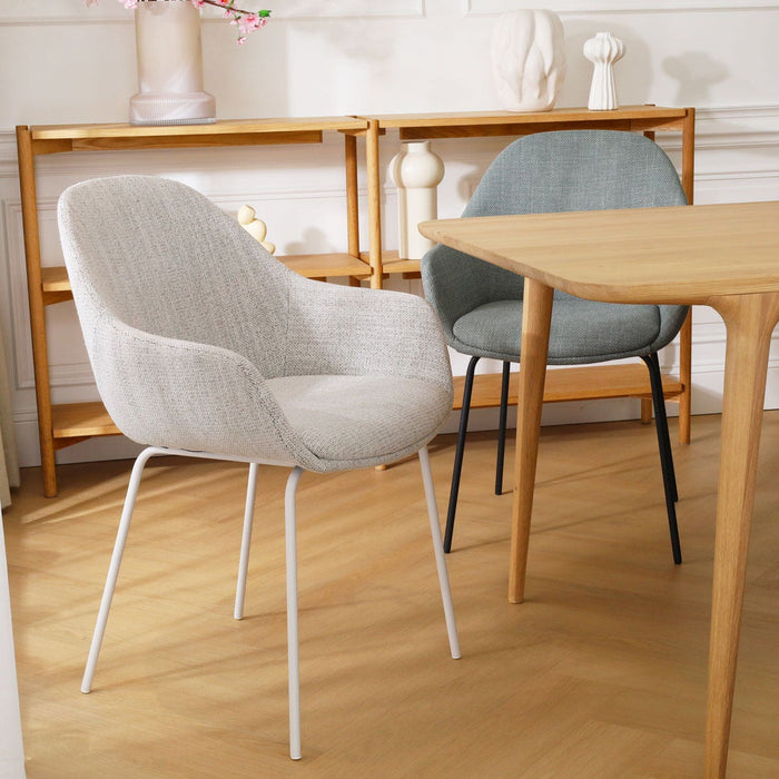 Nolon Nora-Mae Eetkamerstoel Beige Gemêleerd - Armleuning - Witte