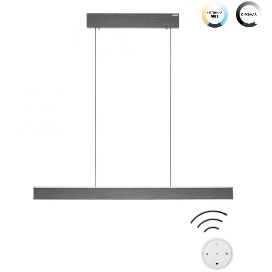 Neuhaus PURE® Hanglamp PURE E-MOTION Grey e-LIFT  120cm incl. Remote