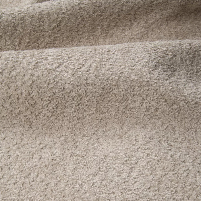 4-zits slaapbank in walnoten kast met beige bouclette stof