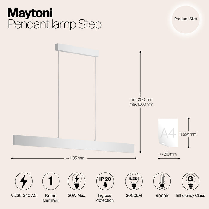 Maytoni Technical - Hanglamp Step - Wit