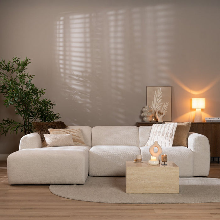 Bronx71 Hoekbank Maine bouclé stof off white links