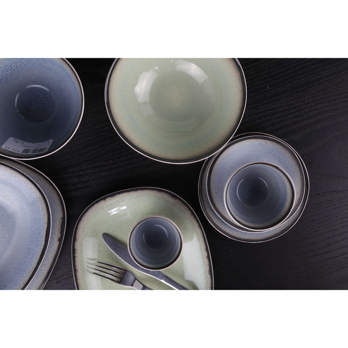 Cosy & Trendy Serviesset Fez - Groen - 12-delig | 4 personen - 4 dinerborden, 4 ontbijtborden en 4 diepe borden