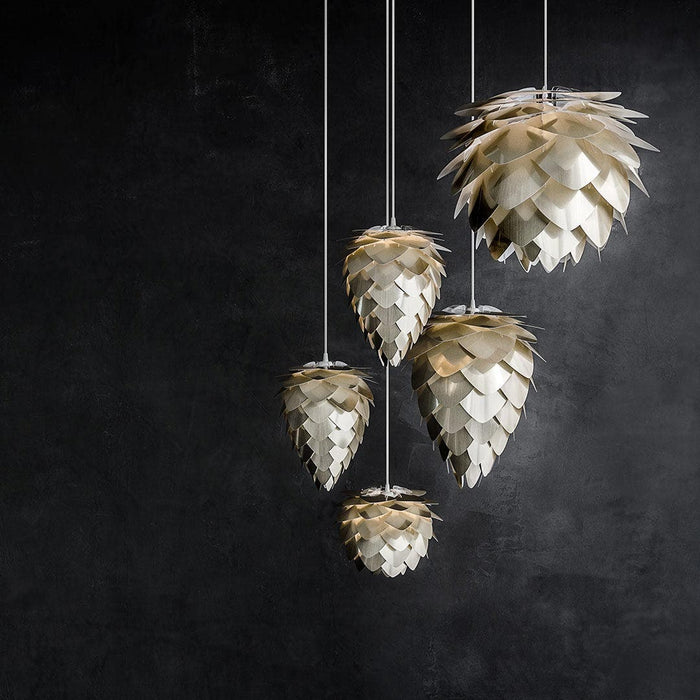 Umage Silvia Mini hanglamp brushed brass - met koordset wit - Ø 32 cm