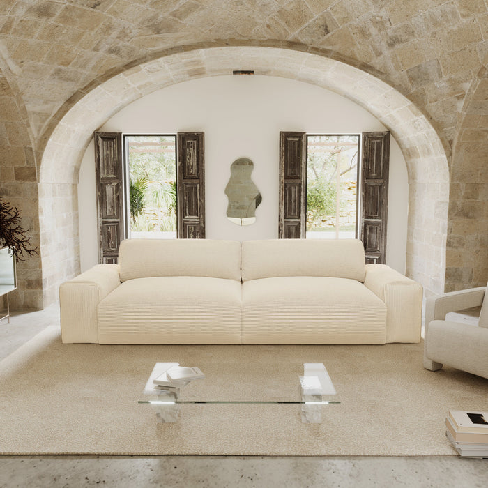 Sofa 4 zits corduroy crème 240cm
