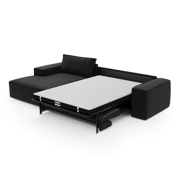 Hoekbanken links JOAN 5 personen Fluweel Donker antraciet