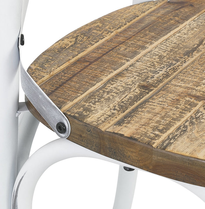 Alterego Ranch - Houten Keukenstoel - Oude Walnoot - 50x47x89cm