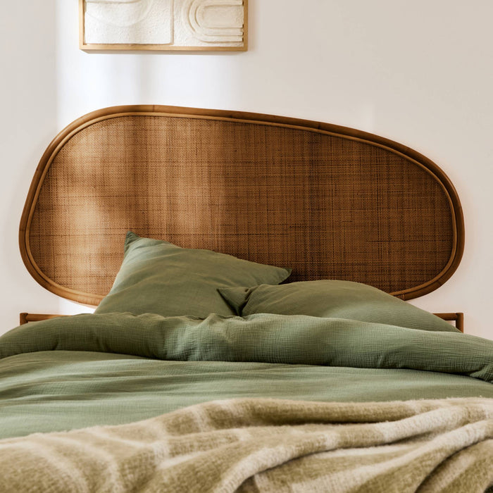 sweeek - Organisch hoofdbord in donker rotan