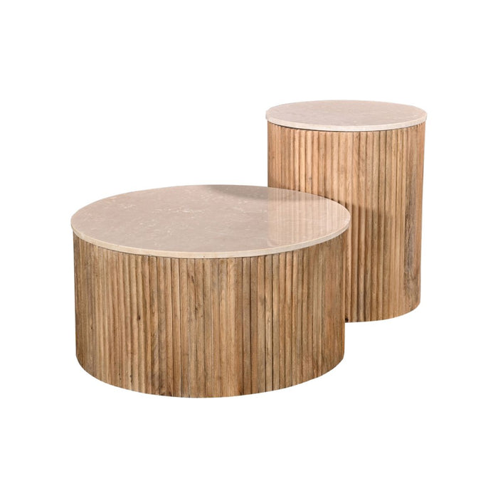 Giga Meubel - Salontafel Marmer Naturel  - Set Van 2 - 70cm - Davi