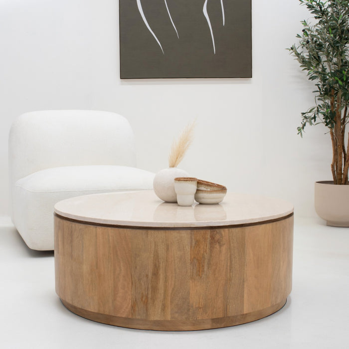 Giga Meubel - Salontafel Marmer Naturel - 90cm - Elan