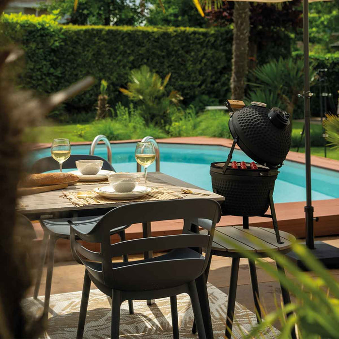 Garden Impressions Sunny tuinstoel donker grijs - 2 stuks