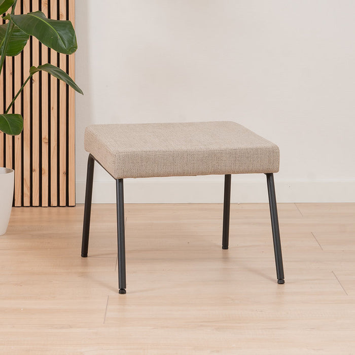 Bronx71 Scandinavische fauteuil en hocker Espen taupe gerecyclede stof