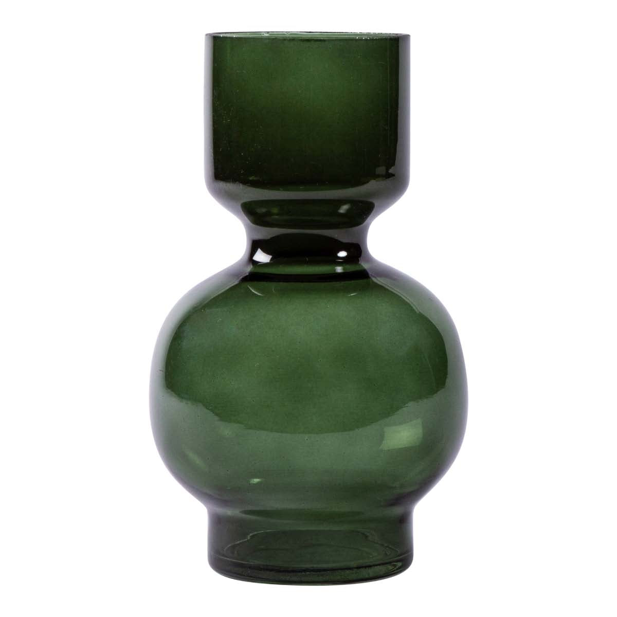 PTMD Selino Ronde Vaas - H20 x Ø10 cm - Glas - Groen