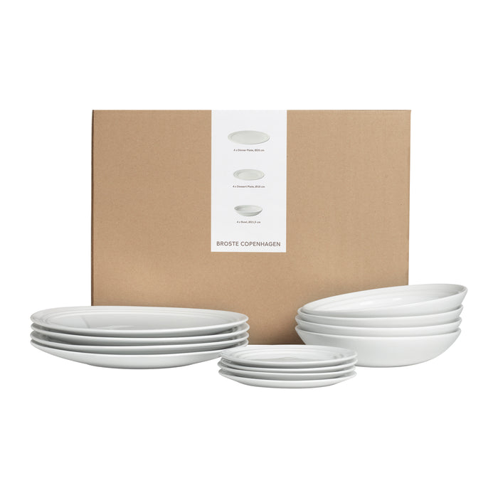 Broste Copenhagen Stevns Serviesset 12-delig - Wit