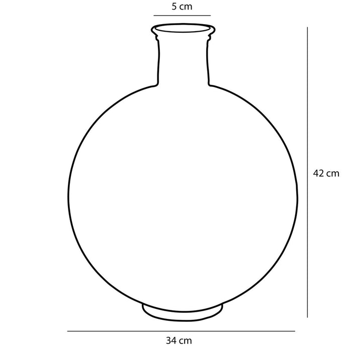 Mica Decorations Firenza Fles Vaas - H42 x Ø34 cm - Donkerblauw