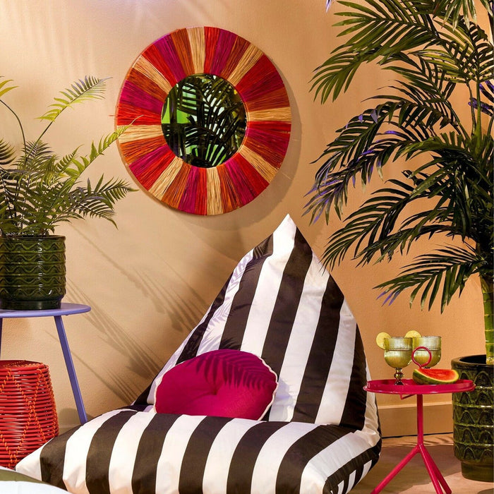 Mica Decorations Ronde wandspiegel - roze|oranje - zeeggras