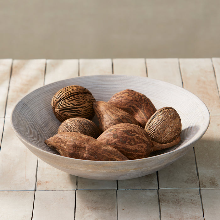 Riviera Maison Fruitschaal rond Naturel - Bangli Serveerschaal - Hout