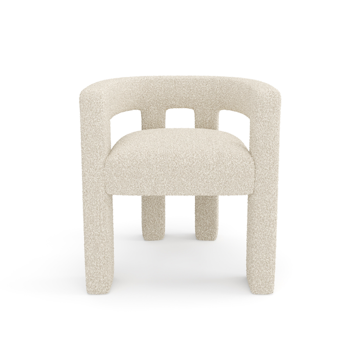 Eetkamerstoel beige bouclette