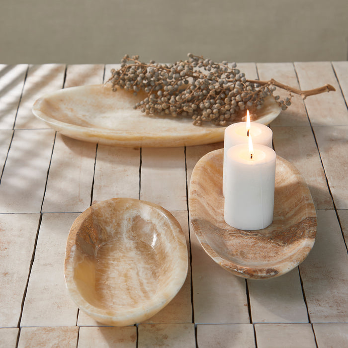 Riviera Maison Decoratieve bordjes Beige - Onyx Sierbord - Onyx marmer