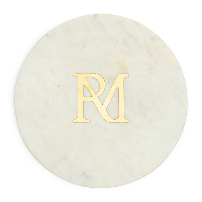 Riviera Maison Kaarsenbord Wit - RM Monogram Kaarsenhouder   - Marmer