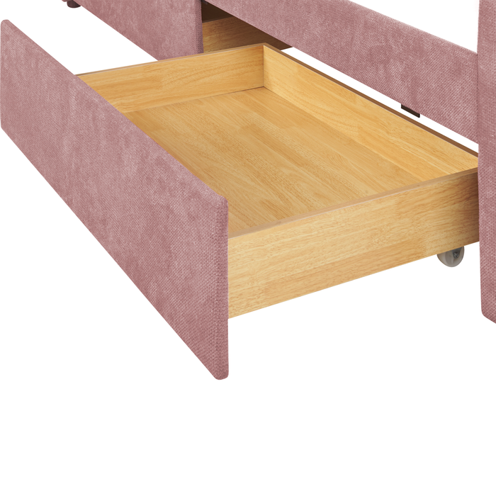 Beliani - VITTEL - Bed met opberger - Roze - Polyester