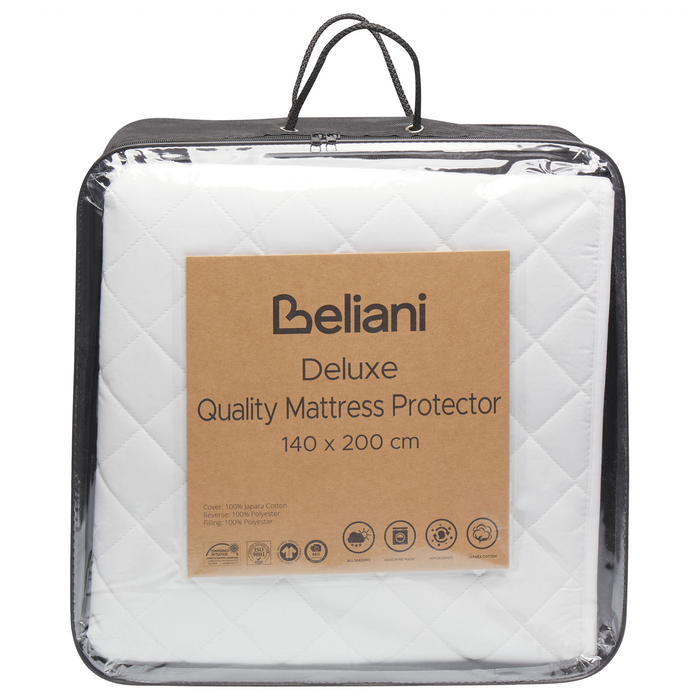 Beliani - ALMANZOR- Matrastopper - Wit 140 x 200 cm - Japara katoen