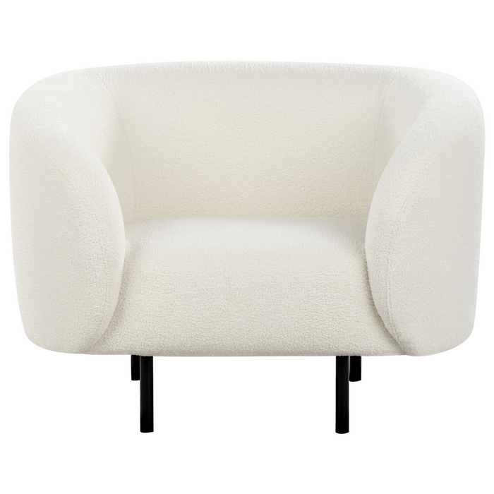 Beliani - LOEN - Fauteuil - Wit|Zwart - Bouclé
