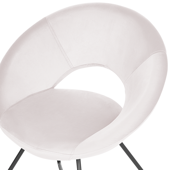 Beliani - RACHEL - Fauteuil - Gebroken wit - Fluweel