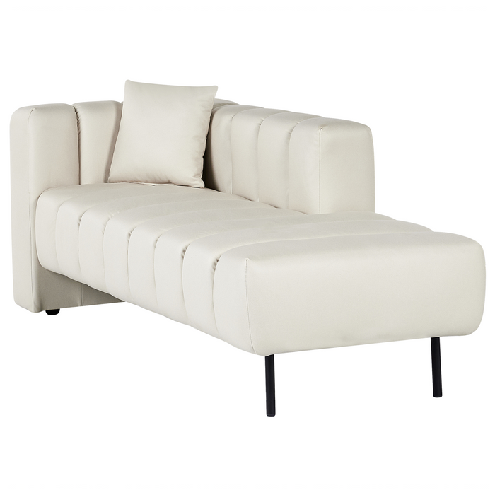 Beliani-LANNILS-Chaise longue-Gebroken wit-Linkszijdig-Vegan kunstleer