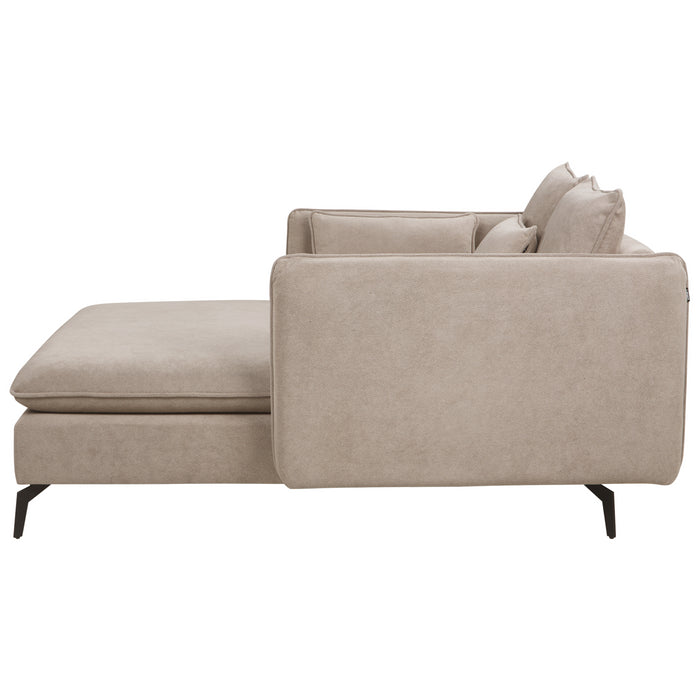 Beliani - CHARMES - Chaise Longue - Taupe - Polyester
