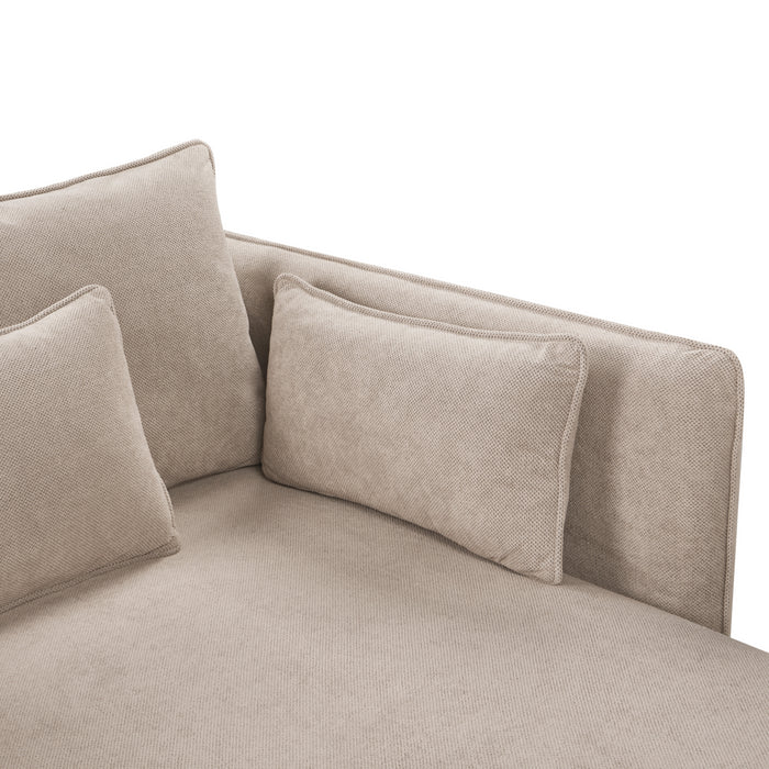 Beliani - CHARMES - Chaise Longue - Taupe - Polyester