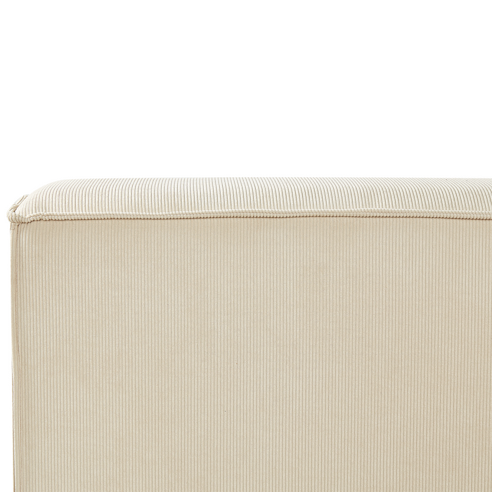 Beliani - LINARDS - Bed - Beige - 180 x 200 cm - Corduroy