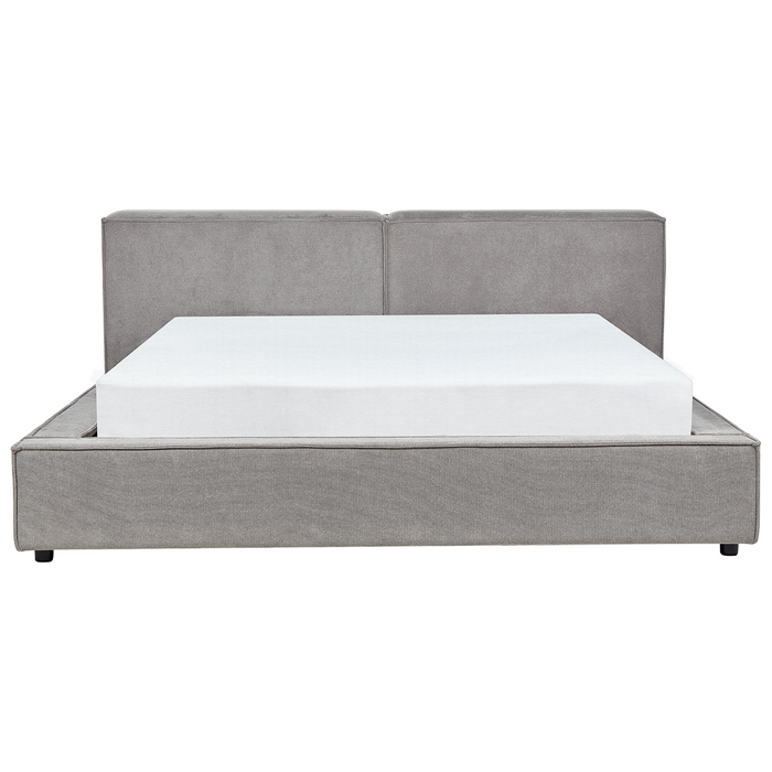 Beliani - LINARDS - Bed - Grijs - 180 x 200 cm - Polyester