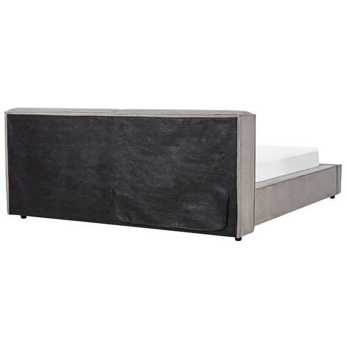 Beliani - LINARDS - Bed - Grijs - 180 x 200 cm - Polyester