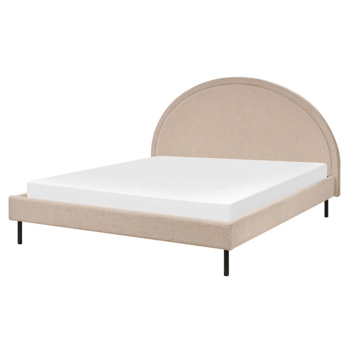 Beliani - MARGUT - Bed - Beige - 160 x 200 cm - Bouclé