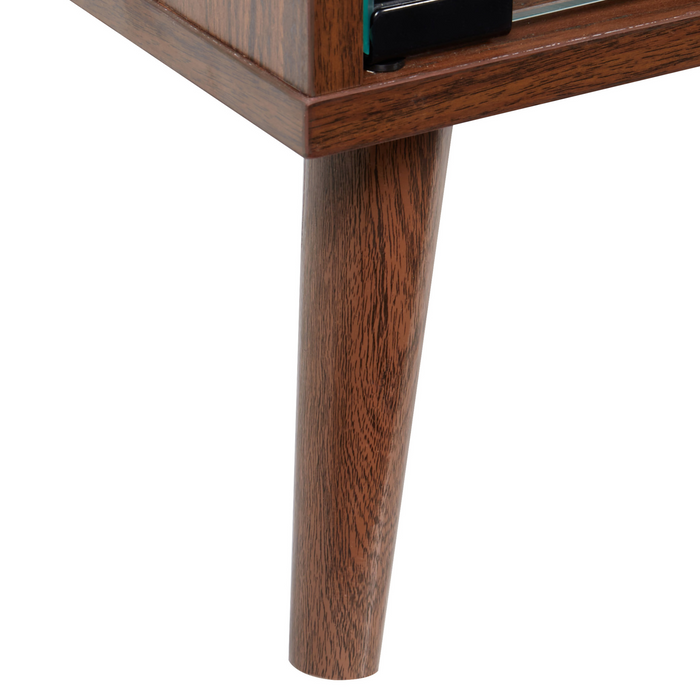 Beliani - TULLAMORE - Vitrinekast - Donkerhout - Vezelplaat