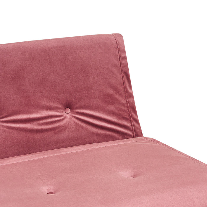 Beliani - VESTFOLD - Slaapbank 2-zits - Roze - Fluweel
