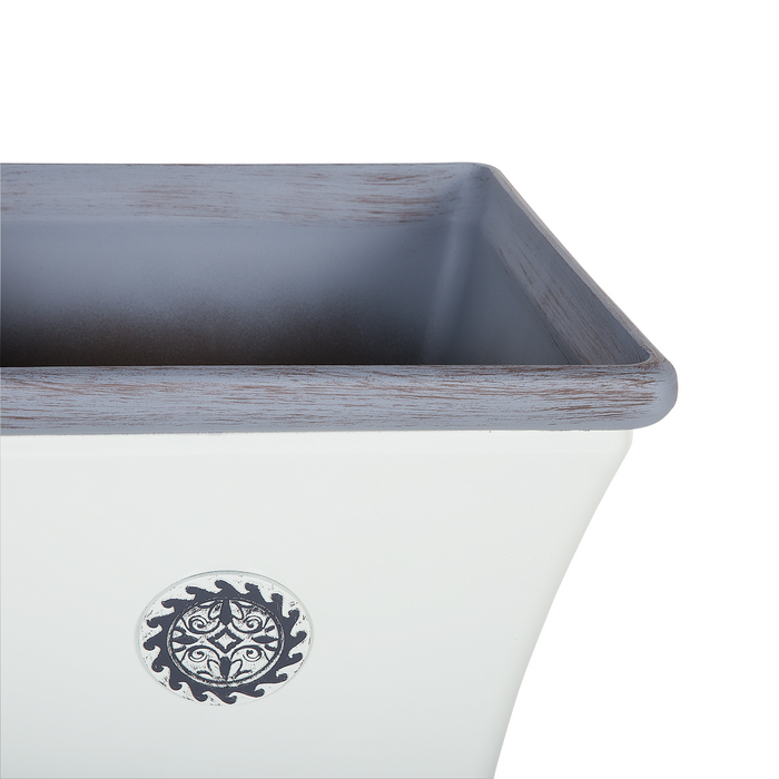 Beliani-ELATEIA II-Bloempot set van 2-Wit-43 cm-Klei-vezelmengsel