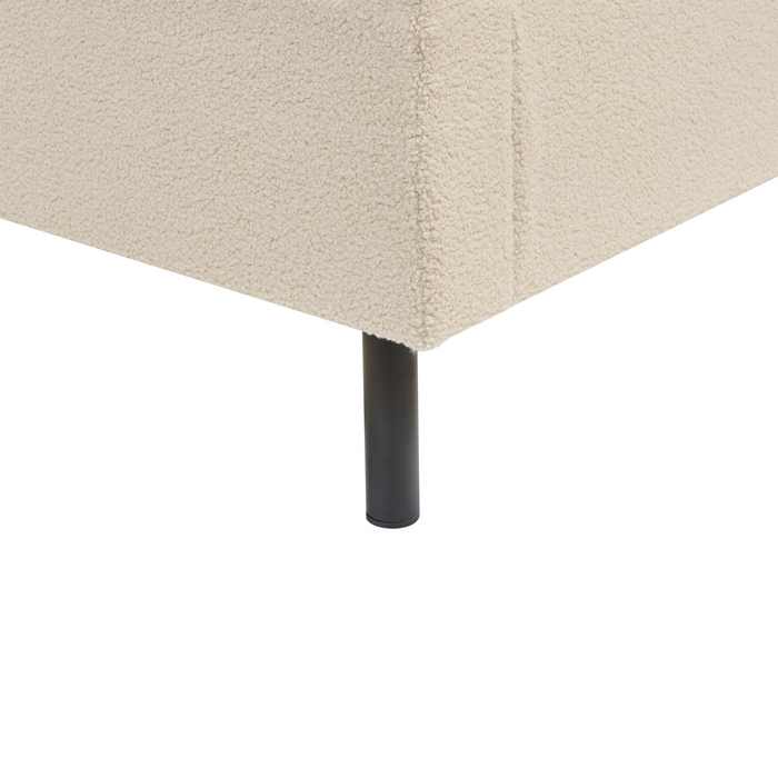 Beliani-VILETTE -Tweepersoonsbed-Lichtbeige-180 x 200 cm-Bouclé