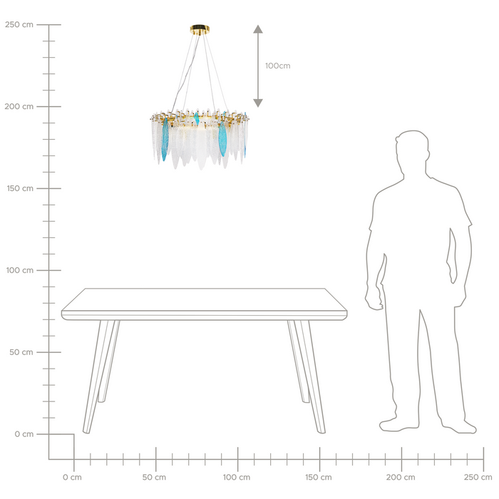 Beliani - MALACCA - Kroonluchter - Meerkleurig - Glas