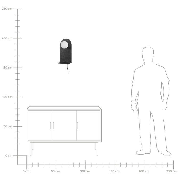 Beliani - MAPI - Wandlamp - Grafietgrijs - Staal