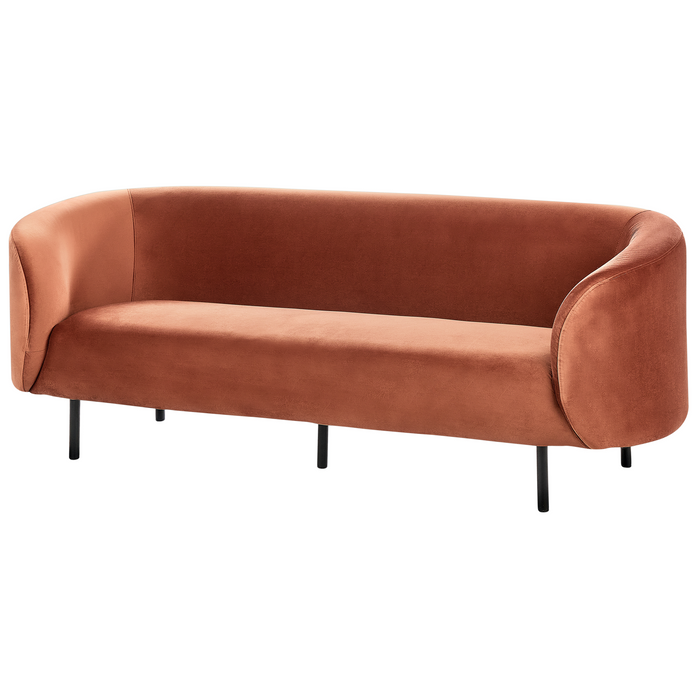 Beliani - LOEN - Driezitsbank - Oranje - Fluweel