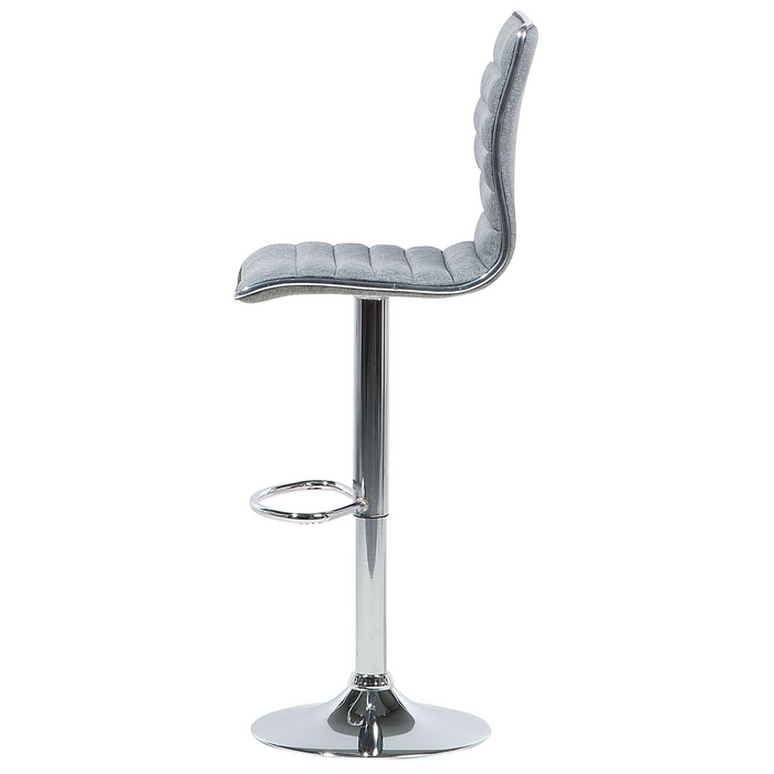 Beliani - LUCERNE - Barkruk verstelbaar - Lichtgrijs - Polyester