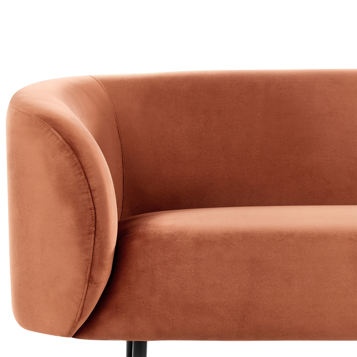 Beliani - LOEN - Driezitsbank - Oranje - Fluweel