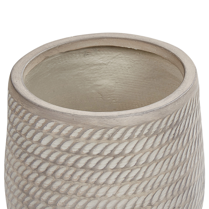 Beliani - LIVADIA - Bloempot - Taupe - 27 cm - Vezelklei