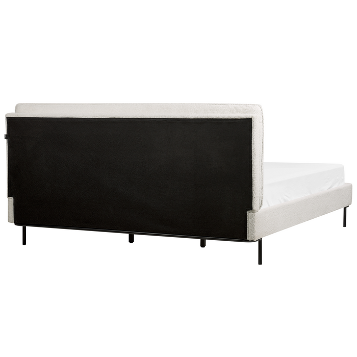 Beliani-CORIO-Tweepersoonsbed-Gebroken wit-180 x 200 cm-Bouclé