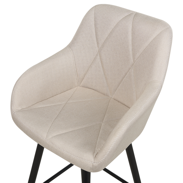 Beliani - DARIEN - Barkruk set van 2 - Lichtbeige - Polyester