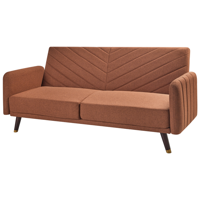 Beliani - SENJA - Slaapbank 3-zits - Oranje - Kunstlinnen