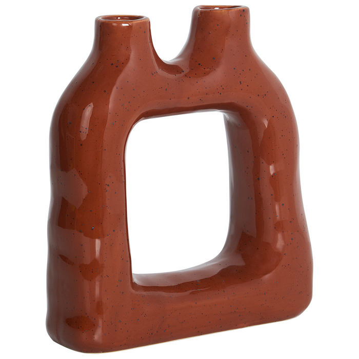 Beliani - MULLET - Bloemenvaas - Bruin - 28 cm - Steengoed