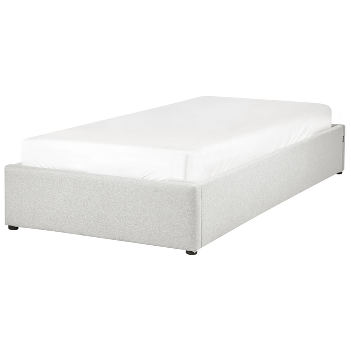 Beliani-DINAN-Eenpersoonsbed-Lichtgrijs-90 x 200 cm-Polyester