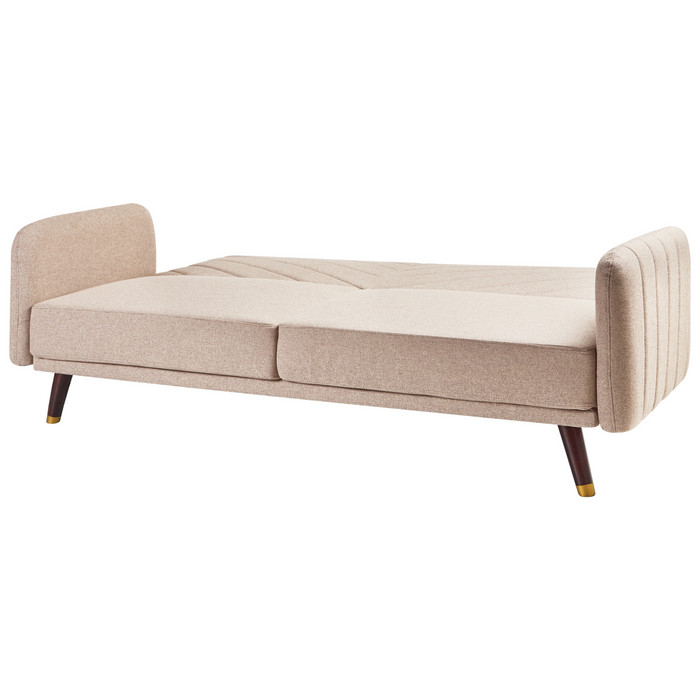 Beliani - SENJA - Slaapbank 3-zits - Lichtbruin - Kunstlinnen